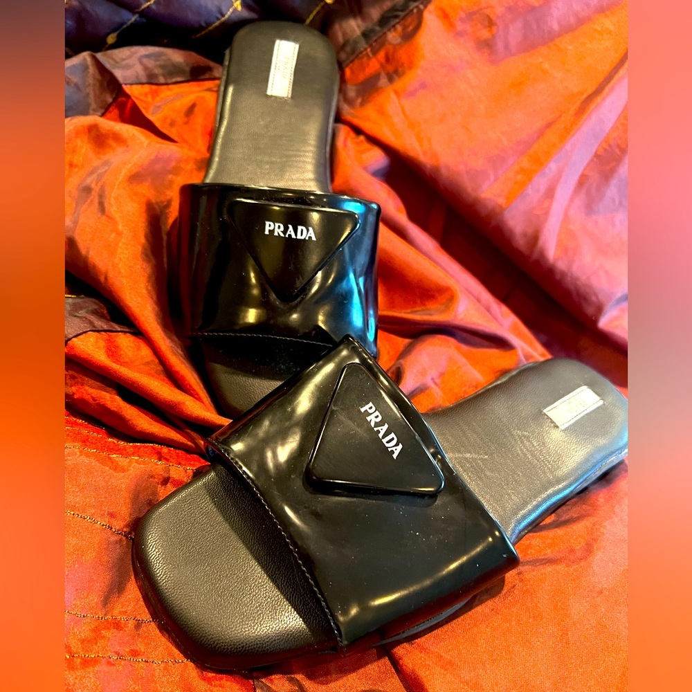 Prada leather slippers